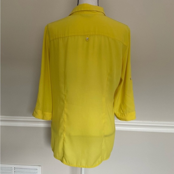 H&M Yellow 3/4 Sleeve Blouse Size 14 - Picture 8 of 14
